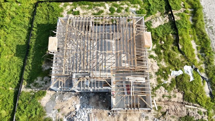 Roof framing from above, Fort Myers.