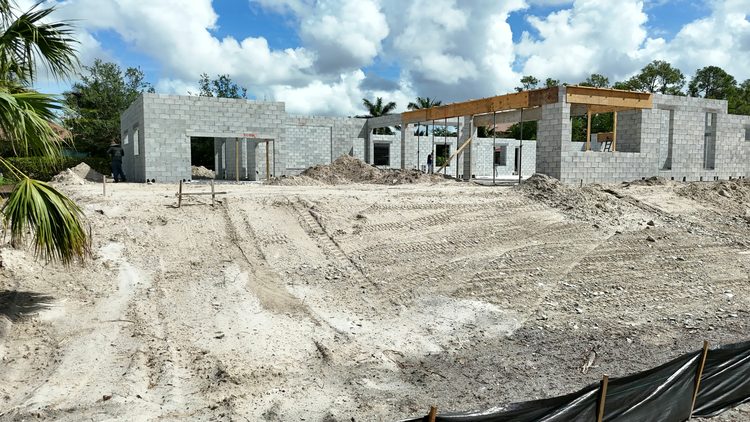 Shell: The block shell complete, with lintels set.